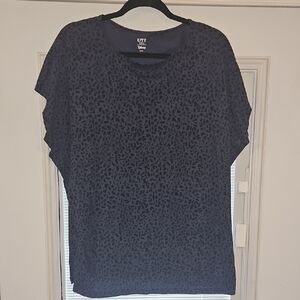 Disney Women's Dark Blue Patterned Short Sleeve Tee